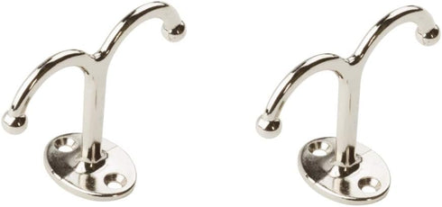 National Hardware N245-837 V165 Undershelf Coat Hooks, Nickel, 2 Pack