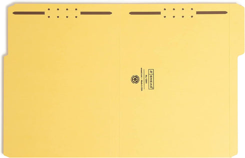 Smead 100% Recycled Fastener File Folder, Letter Size, Yellow, 50 per Box (12941)