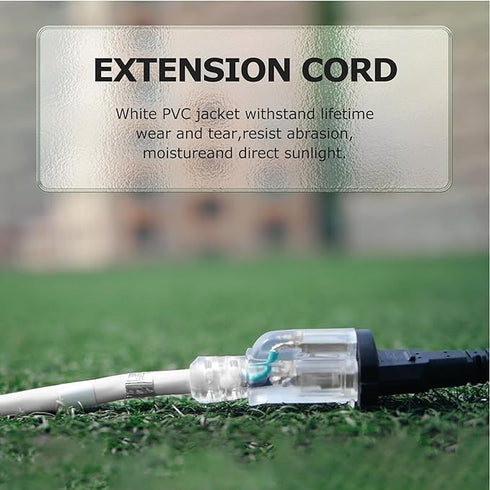 YOJOE 10 ft Outdoor Extension Cord - 14 Gauge 3 Prong SJTW Heavy Duty Waterproof Power Cable for Yard