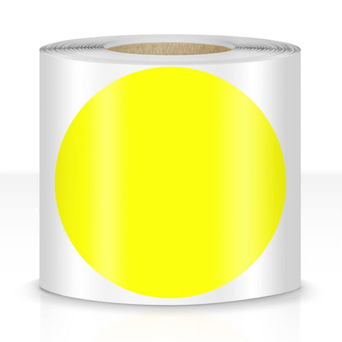 EVQ 200 PCS Dot Shaped Floor Marking Tape - Social Distancing Floor Marker Decal, 3.5" Diameter, Yellow
