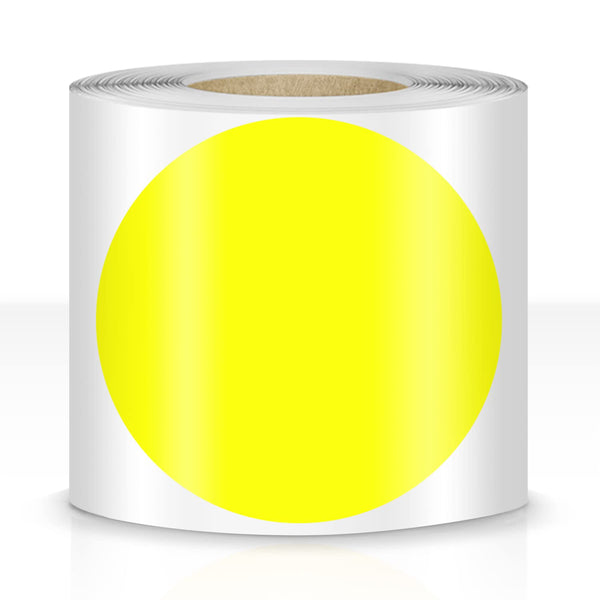 EVQ 200 PCS Dot Shaped Floor Marking Tape - Social Distancing Floor Marker Decal, 3.5" Diameter, Yellow
