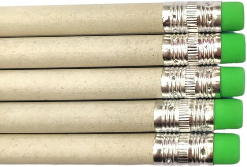 three leaf 144 CT. #2 PAPER PENCILS with Eraser Tip, White