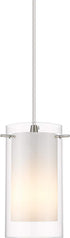 AKEZON 1-Light Pendant Light, Indoor Glass Hanging Light Fixture, Adjustable Height, Brushed