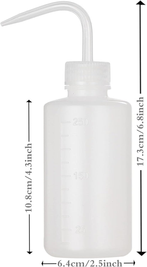 2Pcs Tattoo Wash Bottle 250ml | 8oz Water Squirt Bottle for Medical Succulent Cleaning and Washing, White