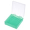 YOKIVE Freezer Tube Rack 1 Pcs for 1.5/1.8/2mL Micro Tubes with 100 Holes, Lockable Lid (Green, 140x140x52mm)