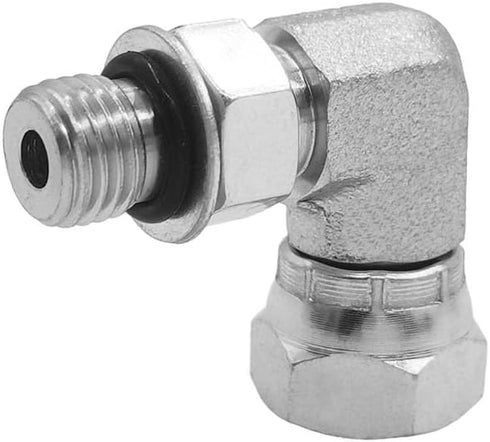 (2-PACK) 6901-04-04-NWO Hydraulic Hose Adapter Fitting 1/4" Male Adjustable Nut O-Ring Boss × 1/4" Female Swivel