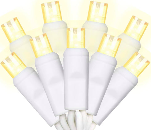100 Counts LED Christmas Lights Outdoor - 50FT Warm White LED Christmas
