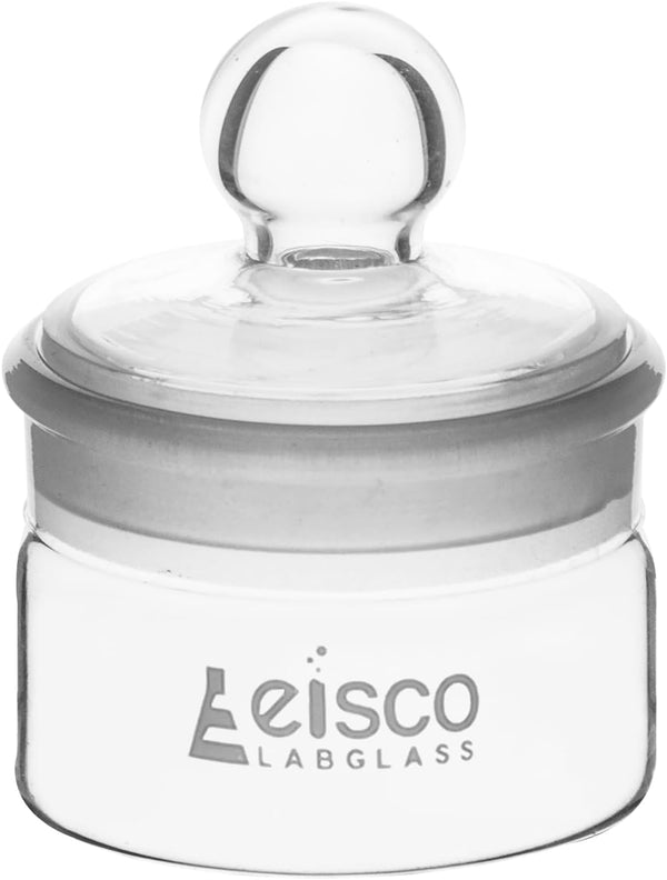 EISCO Low Form Weighing Bottle, 35ml Capacity, Borosilicate Glass with Interchangeable Ground Stopper