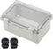 Zulkit Junction Box - ABS Plastic Dustproof Waterproof IP65 Electrical Box, Clear Cover with 2 Cable Glands