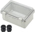 Zulkit Junction Box - ABS Plastic Dustproof Waterproof IP65 Electrical Box, Clear Cover with 2 Cable Glands
