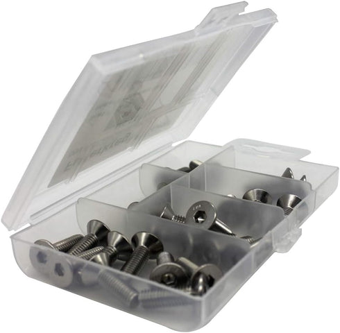 Fullerkreg 18-8 Stainless Steel Hex Drive Flat Head Screw M5 x 0.8 mm Thread, 12 mm Long, Packs of 100