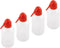YOKIVE 4 Pcs Squeeze Wash Bottle, Lab Container with Red Bent Tip for Liquid Storing Measuring, Great for Gardening