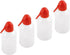 YOKIVE 4 Pcs Squeeze Wash Bottle, Lab Container with Red Bent Tip for Liquid Storing Measuring, Great for Gardening