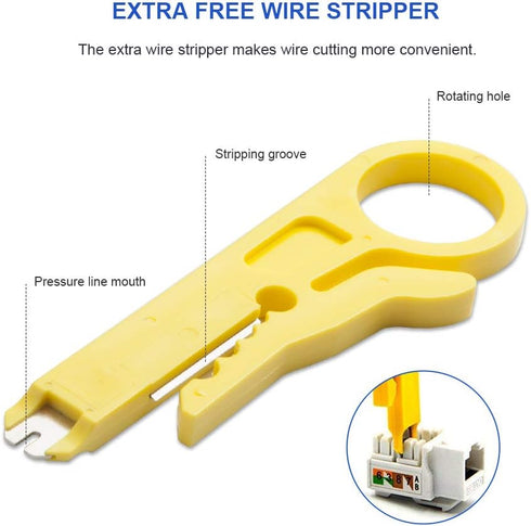 Punch Down Tool with 110/88 Blade & Network Wire Stripper for Telephone and Cat Cables