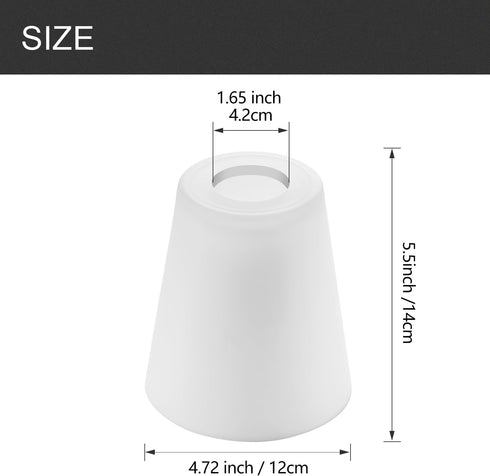 MIAOMEIO E26 1-5/8" 3-pack Fixture Replacement Frosted Glass Shade, Base with Fitter, Cone Replacement White Shades
