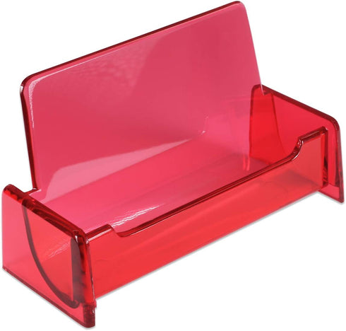 Beauticom Standard Style Business Card Holder, Organizer Stand for Offices, Receptionist, Salons, Businesses (Red)