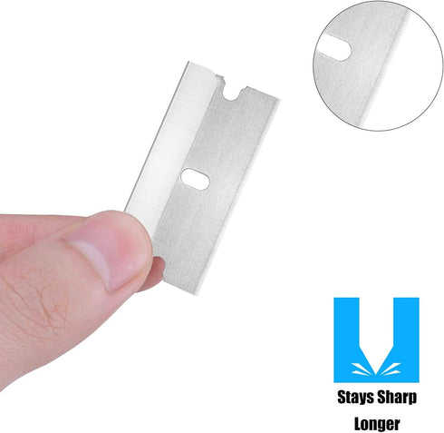 200PCS JIKIOU Single Edge Razor Blades, Industrial Scraper Razor Blades, One Edge Razor Blade, Replacement Box Cutter