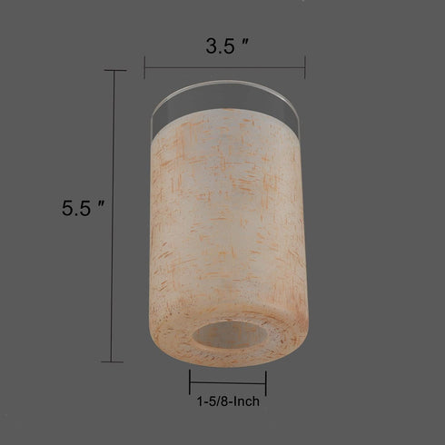 2 Pack 1-5/8-Inch G0077 Tawny Linen Frosted Glass Shade, Cylinder Light Fixture Replacement Globe or Cover with Fitter