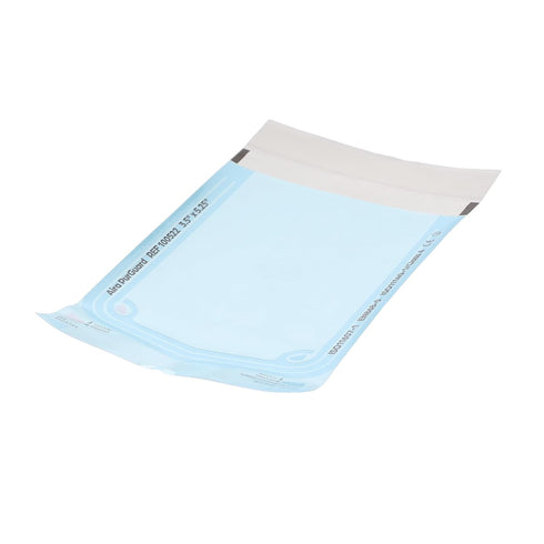 100522 3.50" 5.25" 200/Bx Aira PurGuard Self-Sealing Sterilization Pouches X Paper/Blue Film