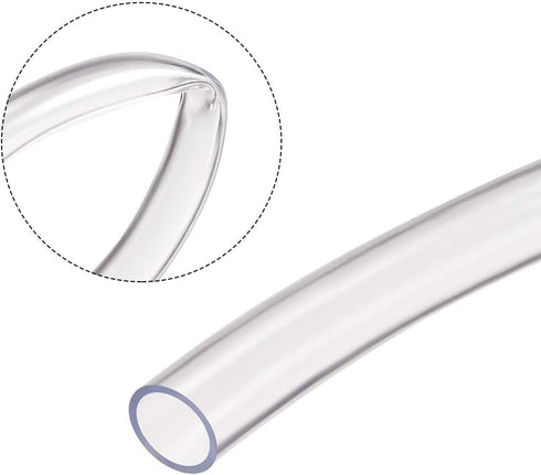 uxcell PVC Clear Vinyl Tubing, 16mm(5/8") x 20mm Plastic Tube, Flexible Water Pipe, 3.3ft