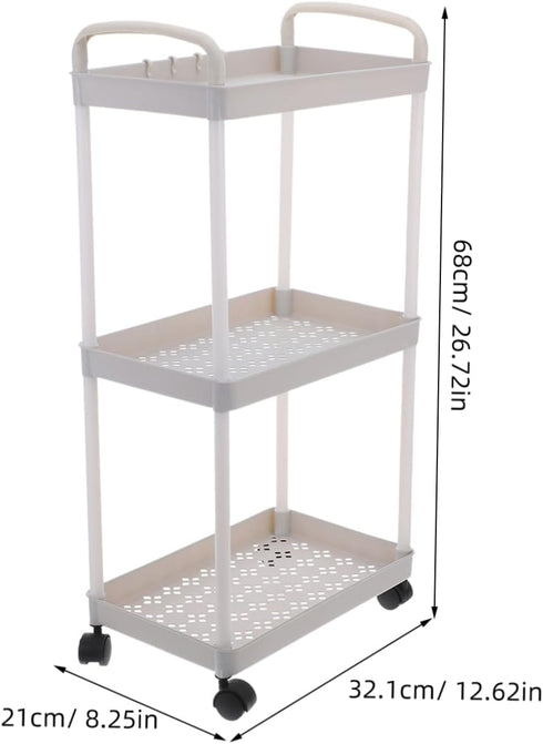 Tofficu Utility Rolling Cart Slim Cart with Wheels Modern Storage Organizer for Kitchen Bathroom Office Multi Shelves