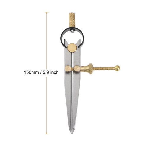 Spring Joint Caliper 4 inch / 100mm Spring Divider Caliper with Brass Fulcrum for Metalworking Geometry Drawing