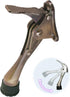 One Touch Kickdown Door Stopper, Heavy Duty Door Holder, Height-Adjustable Rubber Tips by HASHI, Antique Bronze