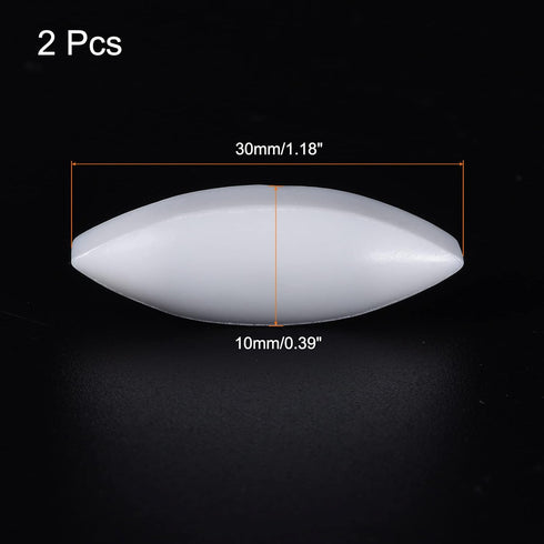 MECCANIXITY Magnetic Stirrer Mixer Stir Bar Rod 30mm(1.18") x10mm Olive Shape Coating Magnet White for Laboratory 2Pcs
