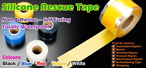 Autobahn88 Universal Hose Rescue Tape, Silicone Self Fusing Repair Tape, 1"x 10ft, Pack of 2 - Orange