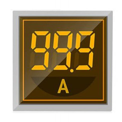 Digital Display AC Current Indicator, 22mm LED Current Tester 0~100A Ammeter Monitor (Yellow)