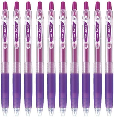 Pilot Juice 0.38mm Gel Ink Ballpoint Pen, Grape Ink, Value Set of 10 by PILOT