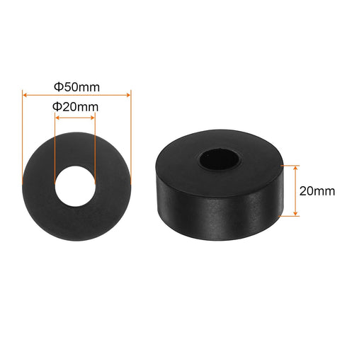 8pcs Rubber Spacer 2 Inch OD 0.8 Inch ID 0.8 Inch Thick Neoprene Round Anti Vibration Isolation Pads Isolator Rubber Washers Bushings for Home Cars Boat Accessories, Black