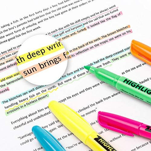 Lelix 30 Pack Highlighters, 10 Bright Colors, Chisel Tip Quick Drying for Back to School, Office, Home Highlighting