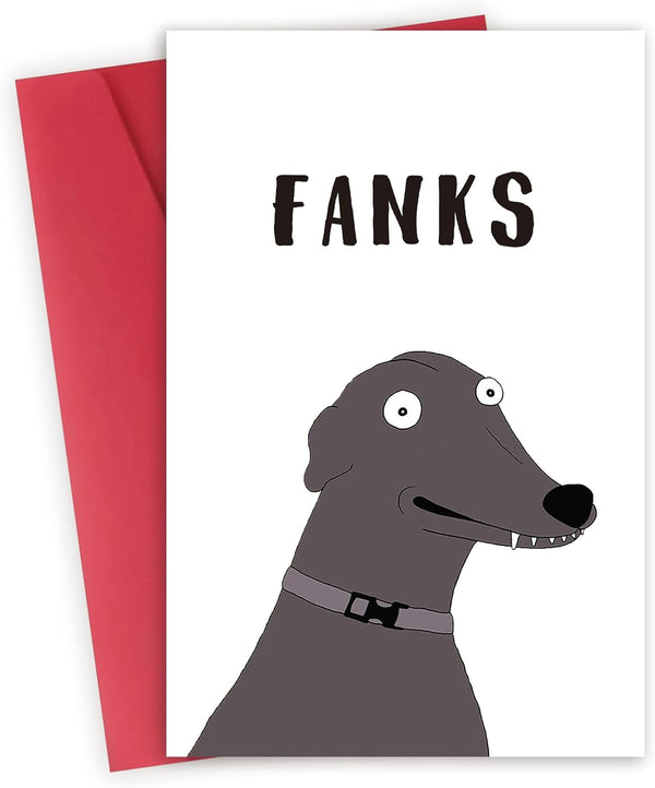 FSSDAS Funny Dog Thank You Card for Men Women, Cute Thank You Gifts