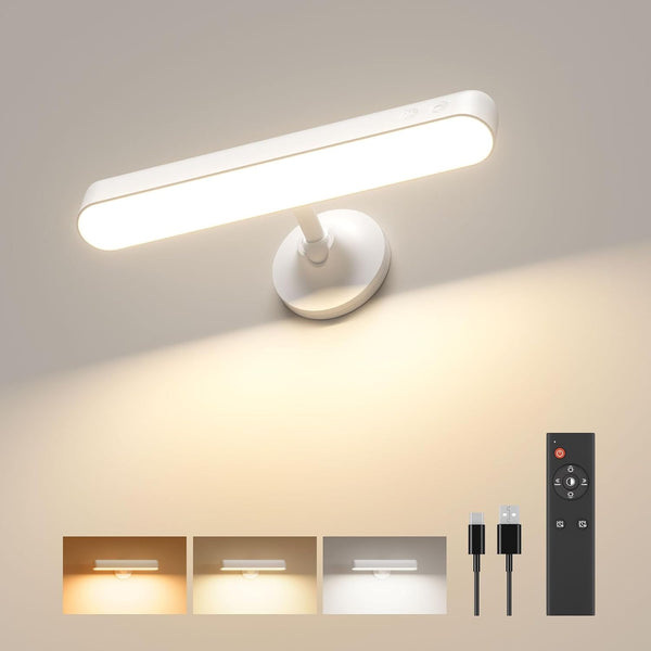 PopoIron Wall Sconce with 7500mAh Rechargeable Battery LED Wall Light for Bedroom