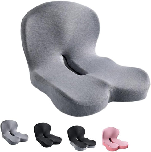 SNCIDSGE Car Orthopedic Seat Cushion, Ergonomic Memory Foam Desk Office Back Support Cushion