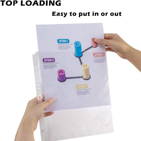 Sheet Protectors - 50 Sheets 4 mils Strong Extra Heavyweight Clear Top Load 8.5 x 11 Inch for 3 Ring Binder