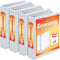 Cardinal 1.5 Inch 3 Ring Binder, Round Ring, White, 4 Pack, Holds 350 Sheets (79517)