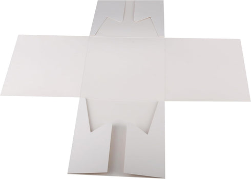 Cakebon Cake Boxes with Cake Drums, White 8 inch, 3-pack for Birthdays, Weddings, Christmas Parties