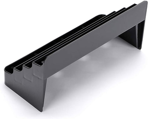 Hipiwe 2 Pack Business Card Holder for Desk, 8 Pocket Acrylic Display Stand, Office Desktop Name Card Organizer (Black)
