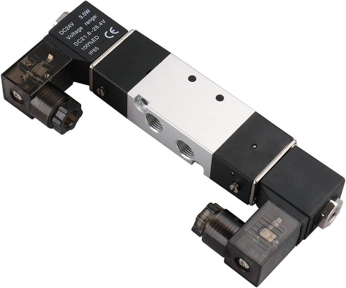 Baomain Pneumatic Solenoid Air Valve 4V120-06: DC 24V 5 Way 2 Position Internally Piloted Type