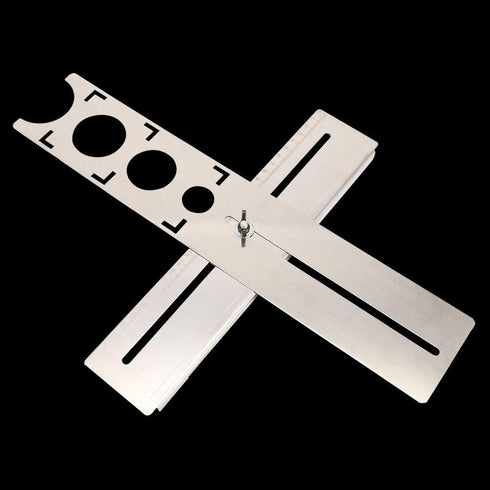 Haofy Ceramic Tile Hole Locator - Adjustable Stainless Steel Ruler for Universal Drill Punch Measuring