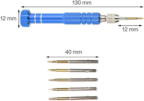 Precision Screwdriver Set with 5 Bits, Repair Tool Kit for Laptop, Cell Phone, Glasses
