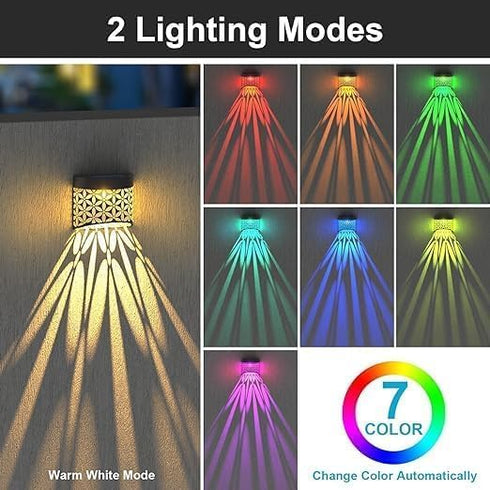 Generic 4 Pack, IP65 Solar Wall Lights Outdoor Waterproof LED Fence Deck Step Lights for Patio Yard Garden