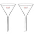 StonyLab 2-Pack Glass Heavy Wall Funnel, Borosilicate Glass Funnel, Short Stem 50mm Diameter