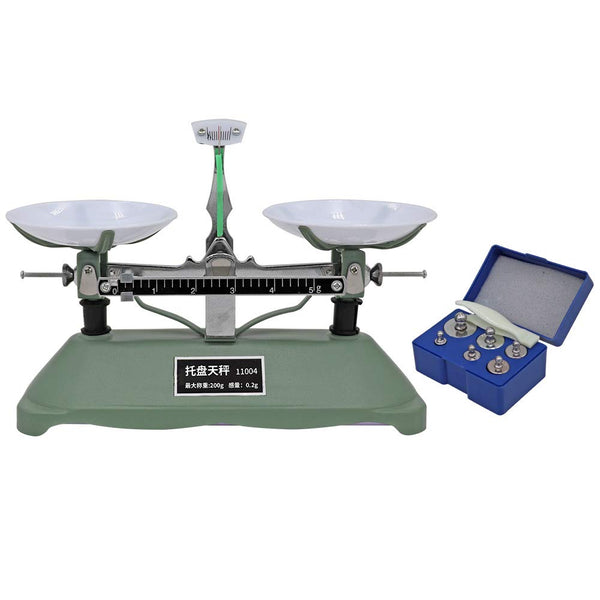 HHNIULI 200g Balance Scale for Classroom, Mechanical Tray Balance Scale with Tweezers and Weights for Kids