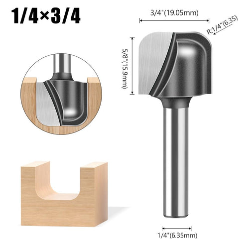 1/4" 5PCS Set Radius:1/8",1/8" 5/32",1/4",1/4". (1/4" WSOOX Bowl and Tray Router Bits with Shank Carbide Signmaking