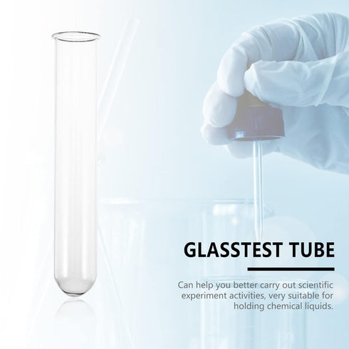10pcs Test Tube Professional Bottle, Glass Container for Scientific Experiments