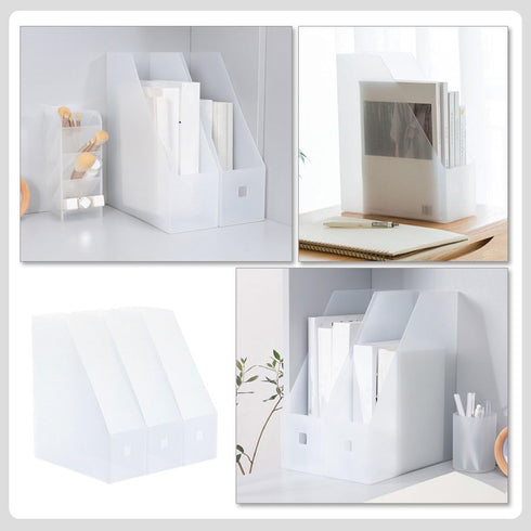TEHAUX 3pcs File Storage Rack - Acrylic Magazine File Folders, Decorative Desk Organizer for Home Office