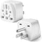 2 Pack US Travel Plug Adapter, Type B 3 Prong Grounded USA Wall Plug for EU, UK, AU, CN, JP, Asia, Italy, Brazil